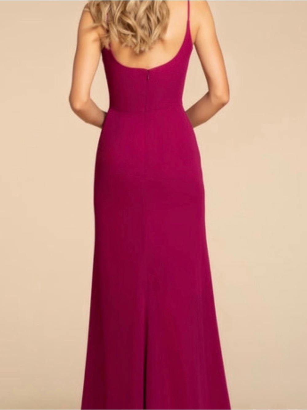 Hayley Paige Occasions NWT Powder Blue Spaghetti-Strap Maxi Bridesmaids Dress - Picture 14 of 14